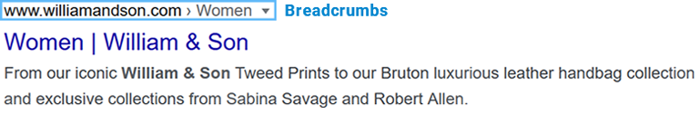 Breadcrumbs SERPs